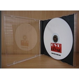 Boitier slim en cristal pour CD avec un fond noir  